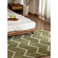 thumbnail image 3 of HAND KNOTTED WOOL GEOMETRIC MODERN AREA RUGS - 10'x14', Rectangle Shape, Green Beige Color, Classic Traditional Design, Low Pile Handmade Area Rugs for Living Room, Bed Room (N01052), 3 of 10