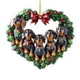 thumbnail image 2 of Love Personalized Black Heart Christmas Ornament Custom Dog Ornament for Pet Lover Acrylic Hanging Gifts for Dog Lover Christmas Decoration/ Dachshund Pendant B, 2 of 7