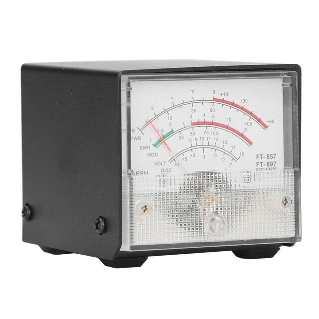 Medidor de potencia SWR medidor de relación de pie Tipo puntero Pantalla de voltaje Tamaño compacto para radio de automóvil FT857 FT897