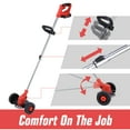thumbnail image 4 of Weed Wacker Cordless Electric Brush Cutter Cordless Push Lawn Trimmer with Wheels Weed, 4 of 10