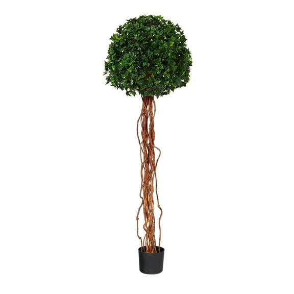 Nearly Natural 5.5' Plastic English Ivy Artificial Topiary, Green