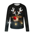 thumbnail image 3 of Brondbend Men's Tops Christmas Shirt for Men Long Sleeves Crewneck Pullover Print Comfy Stylish Blouse Loose Fit Weekend Clothes Black, 3 of 4