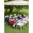 thumbnail image 3 of Outdoor Tablecloth with Umbrella Hole and Zipper, Navy Blue Christmas Rectangle Table Cloth 54x80 Inch Waterproof Tablecloth, Santa Snowman Xmas Gifts Snowflake Winter Picnic Table Cover for Patio, 3 of 7