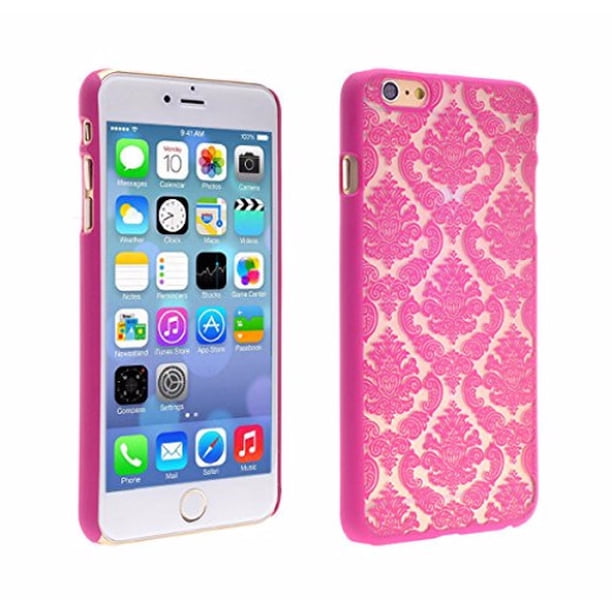 Apple Iphone 6s Plus Case 6 Plus Case Ultra Slim Damask Vintage Case Cover Hot Pink Walmart Com Walmart Com