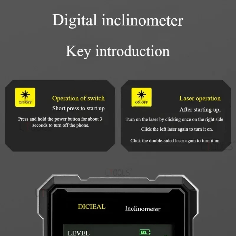 Professional 360-Degree Digital Angle Gauge with Magnetic Base, Laser Guide, and LCD Display | Pocket-sized Electronic Level & Inclinometer