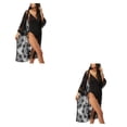 thumbnail image 3 of Sonducket Vestido de verano con abertura frontal de encaje para mujer, vestido playero para mujer, para caminar, viajar, senderismo, traje de Negro 2piezas, 3 of 6