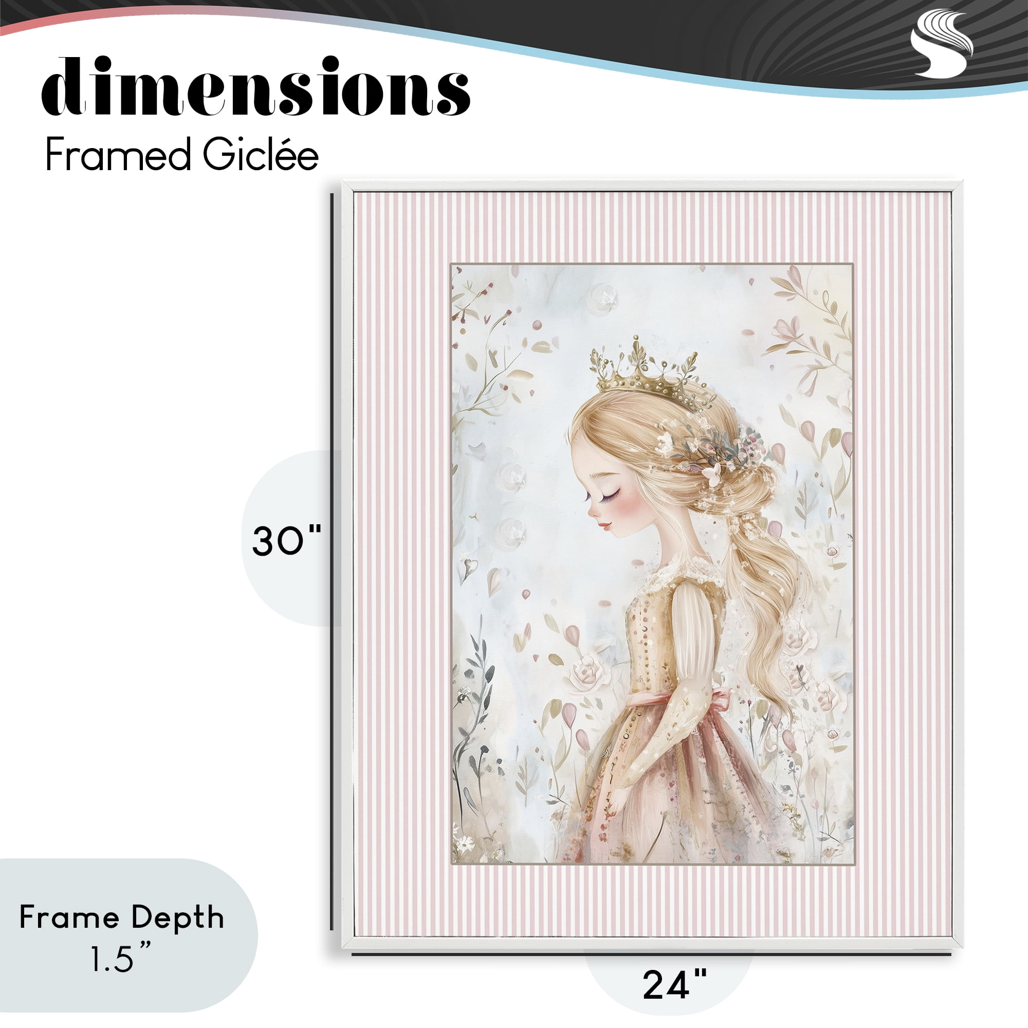 Stupell Industries Enchanted Dreams Princess White Framed Giclee Art, design by Christine Simpson Art