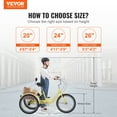 thumbnail image 2 of VEVOR Triciclos para adultos, bicicletas de tres ruedas de 20 pulgadas, triciclos de 3 ruedas, bicicleta de crucero de acero al carbono con canasta y asiento ajustable, 2 of 9