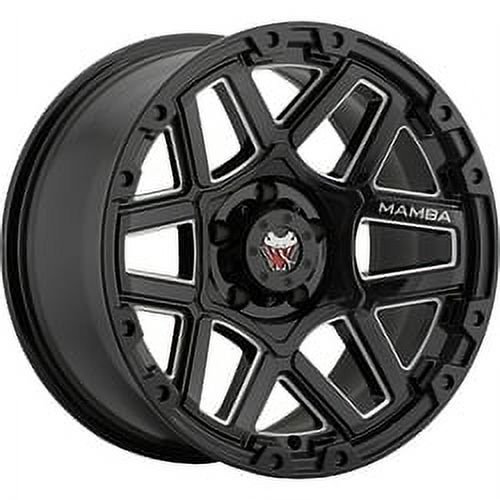 Mamba 595MB M23 17x9 5x139.7 12et Gloss Black Ball Cut Spoke Accents Wheel