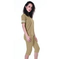 thumbnail image 3 of Moomaya Ensemble de Nuit Simple pour Femmes avec Capri en Coton 2 Pcs Chemises de Nuit-862, 3 of 6