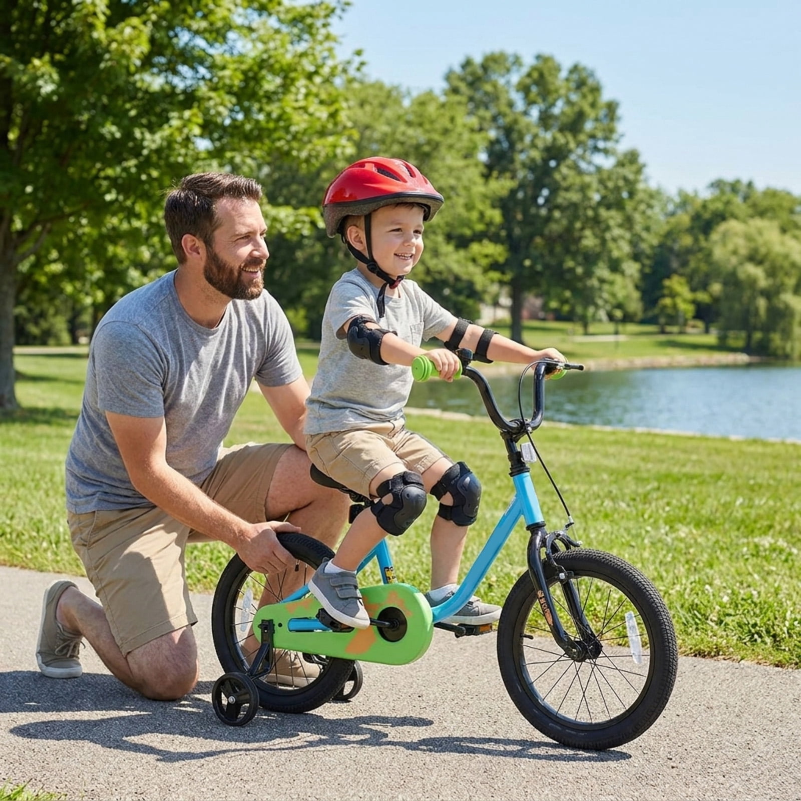Redsmile Kids Bike 12 Inch for 3-4 Years Old Boys and Girls, Toddler Bicycle with Adjustable Handlebar and Seat, Height-Adjustable Beginner Bike for Kids 31.5"-41.3" Tall, 110 lb Capacity, Blue