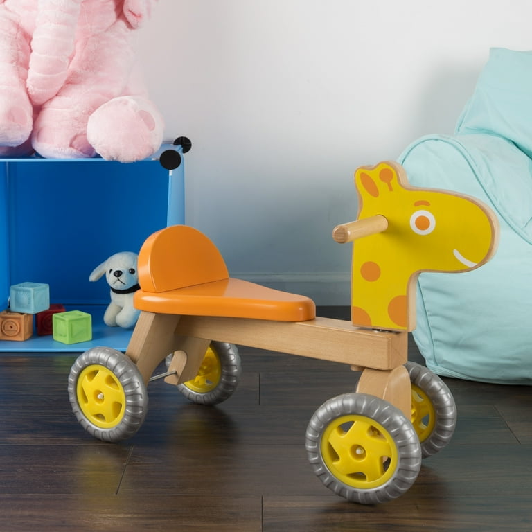 Walk and Ride Wooden Giraffe Balance Bike for Toddlers 1 2 Years