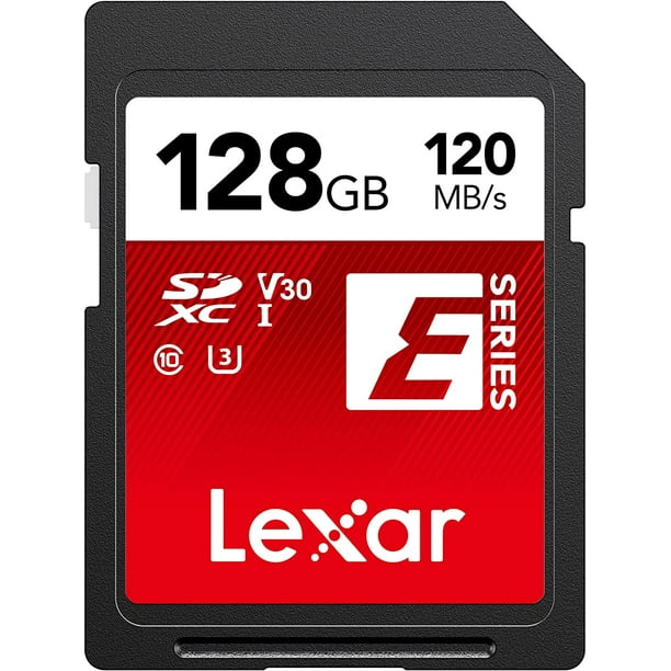 Carte SD Lexar 128 Go, carte mémoire flash SDXC UHS-I, jusqu'à 120 Mo/s en  lecture, jusqu'à 45 Mo/s en écriture, U3, V30, C10, Full-HD et 4K 