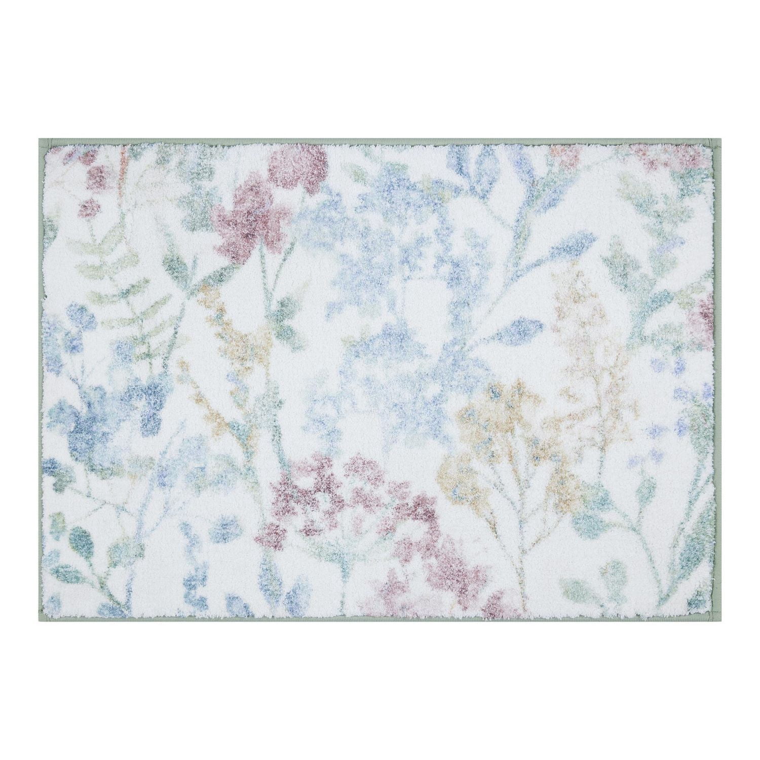 hometrends Pastel Floral Digital Print 2 Piece Bath Rug Set 17"X24" / 20"X34"