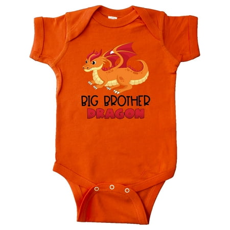 

Inktastic Big Brother Cute Red and Orange Dragon Gift Baby Boy Bodysuit