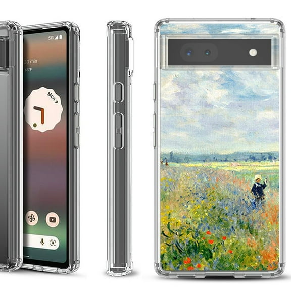 Shockproof Bumper Phone Case for Google Pixel 6a, by OneToughShield ® - Poppy Field