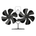 thumbnail image 4 of Ventiladores de estufa de pellets negros, no eléctricos, de doble cabezal, ahorradores de energía, quemadores de leña, accesorios para estufas, ventil 6 cuchillas, 4 of 9