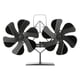 thumbnail image 4 of Ventiladores para estufas de leña, quemador de leña, ventilador térmico de doble cabezal, no eléctrico, alimentado por calor 6 cuchillas, 4 of 9