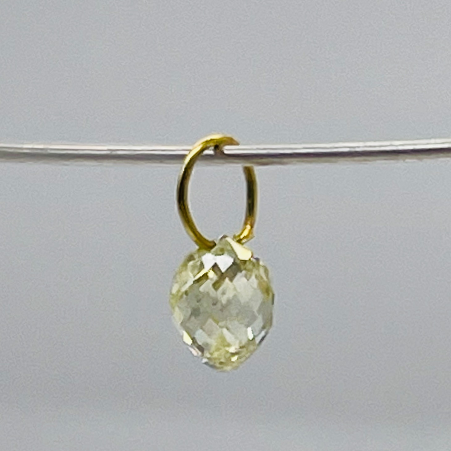 Natural Canary 0.35cts Diamond 18K Gold Pendant | 3.75x3x2.75mm | - image 5 of 12