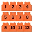 thumbnail image 5 of Athllete DURAMESH Set of 12- Scrimmage Vest/Pinnies/Team Practice Jerseys with Free Carry Bag. Sizes for Children, Youth, Adult and Adult XXL (Flame Orange Numbered, Medium), 5 of 5