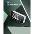 thumbnail image 2 of Despertador digital, reloj LED de cabecera, pantalla de espejo regulable con 2 alarmas/repetición/temperatura/control de sonido, sin tictac, reloj despertador de viaje portátil, recargable por USB oso de fresa Electrónica, 2 of 5