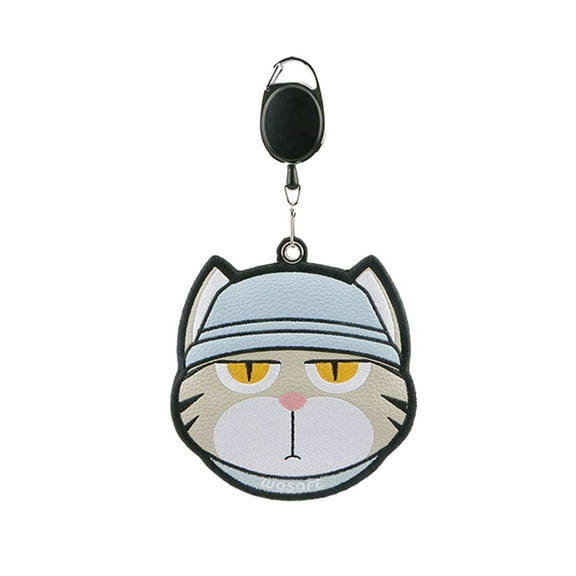 Moyitang Golf Ball Towel Wiping Cloth Cartoon Golf Accessories for Men Women with Clip W/ Cat Grey Cyan