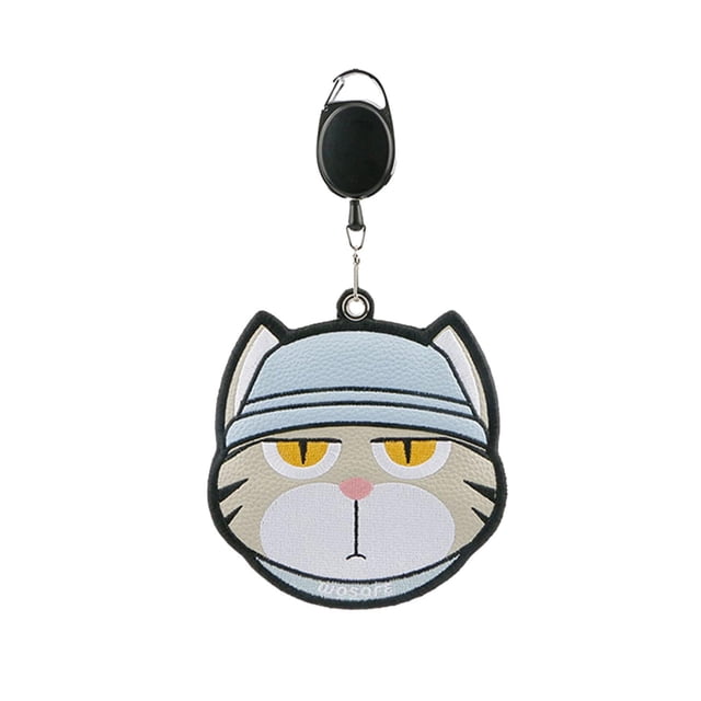 Toalla de limpieza portátil para pelotas de golf con clip de hebilla retráctil Gato Gris Cian