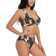 thumbnail image 2 of Wukai Rabbit Is Eating Carrots Women's Bikini Set Two Piece,wimsuit High Waisted V Neck Twist Front Adjustable Spaghetti Straps Bathing Suit-Medium, 2 of 7