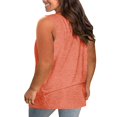 thumbnail image 5 of Ndbuld Womens Tops Trendy Fashion Women's Summer Sleeveless Solid V Neck Blouses Tank Tops Top ,Size L-5XL,Red,3XL, 5 of 5