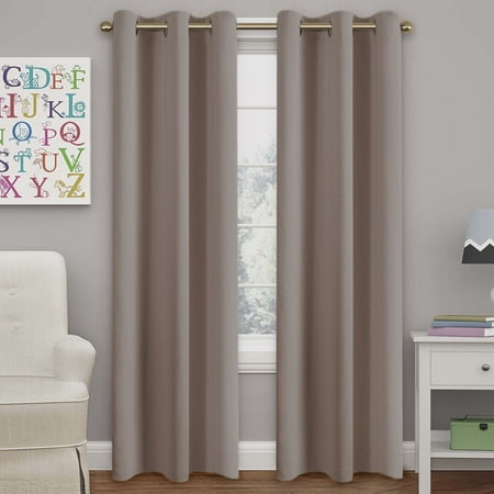 Solid Blackout Drapes Room Darkening Mushroom Themal Insulated