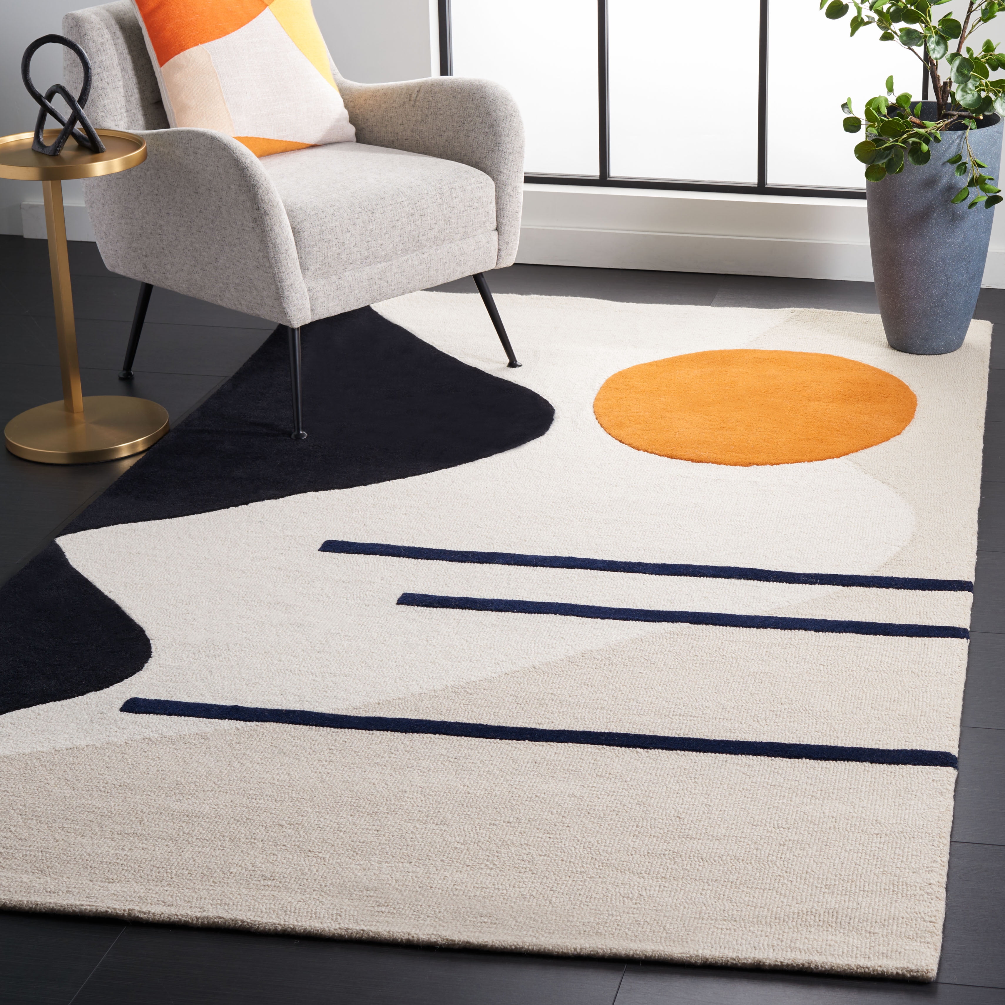 SAFAVIEH Rodeo Drive Corine Abstract Area Rug, Beige/Black, 2' x 3'