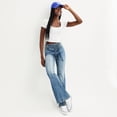 thumbnail image 4 of Juniors' SO® High Rise Yoke Front Flare Jeans Color: Medium Dark Size: 9, 4 of 4