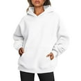 thumbnail image 2 of Womens Tops Hollow-Out Oversized Hoodie Rhinestone Mesh Open Back Pullover Sweatshirt,Sweatshirts for Women White S, 2 of 4