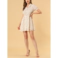 thumbnail image 5 of MODA NOVA Junior's V Neck Floral Short Sleeve Above Knee Shirt Dress, 5 of 6