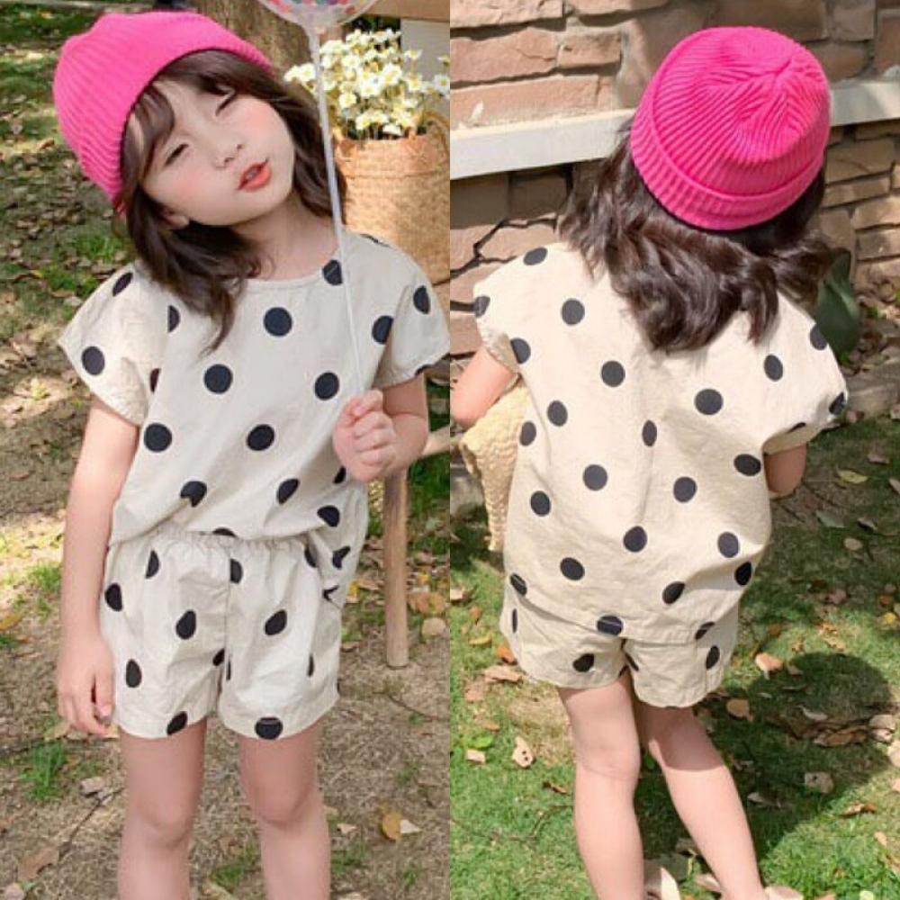 Cutelove 2pcs Sets Children S Polka Dot Suit Summer Korean Girl Short Sleeved Top Shorts Toddler Baby Boys Girls Clothing Casual Outfit Walmart Com Walmart Com