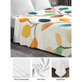 thumbnail image 6 of Colorful Leaf Full Size Flat Sheet, Wrinkleproof & Fadeproof Cooling Flat Bed Sheet Only, Spring Summer Botanical Vintage Breathable Soft Bedding Top Sheets 81 x 96 Inches, 6 of 8