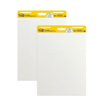 Post-it Easel Pads Super Sticky Self-stick Easel Pads, 25 X 30, White, 30 Sheets, 2/carton