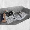 thumbnail image 6 of Panda Soft Flannel Fleece Throw Blanket, Panda Lying on a Tree Branch Classic Watercolor Painting Style Artwork Print, Cozy Plush for Indoor and Outdoor Use, 70" x 90", Black White, by Ambesonne, 6 of 6
