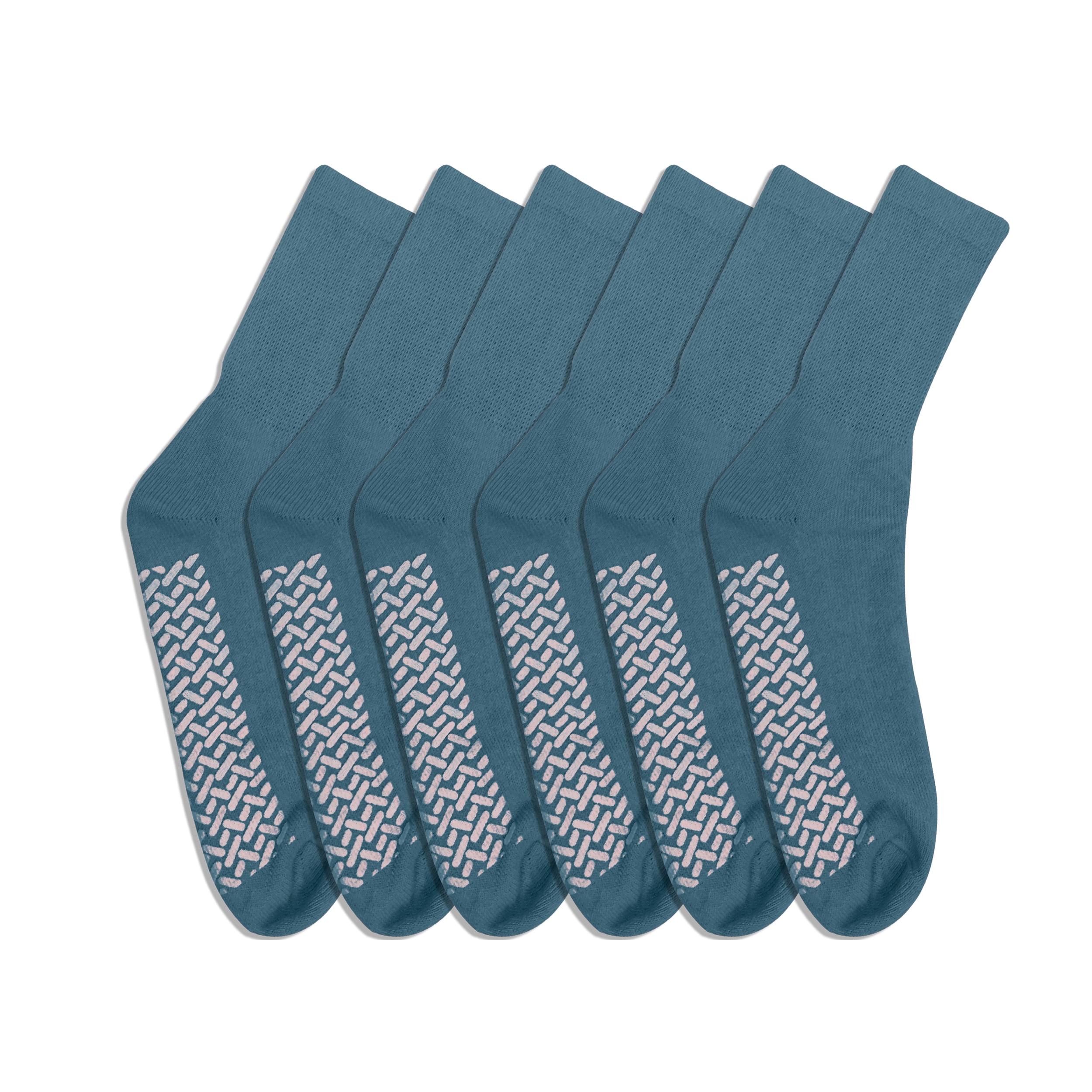 Personal Touch Ladies Crew Length Comfortable Hospital Slipper Socks