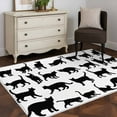thumbnail image 3 of Cute Cat Area Rugs 4x6 ft Black Cat Cartoon Animal White Background Washable Rug Non Slip Indoor Carpet Absorbent Floor Mat for Living Room Bedroom Dining Room, 3 of 9