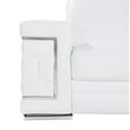 thumbnail image 4 of 47" White and Silver Genuine Leather Lounge Chair, 4 of 10