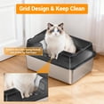 thumbnail image 4 of Stainless Steel Cat Litter Tray, 32L Extra Large Litter Box with High Detachable Enclosure, Non-Sticky Easy to Clean for All Cats, Odour-Resistant Leak-Proof 50x35x22cm - Black, 4 of 7