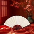 thumbnail image 4 of Alialene Traditional Red Bone Folding Fan Premium Fabric Solid Color Fan for DIY Hand Painted Art Calligraphy Advertising F(8 inches), 4 of 4