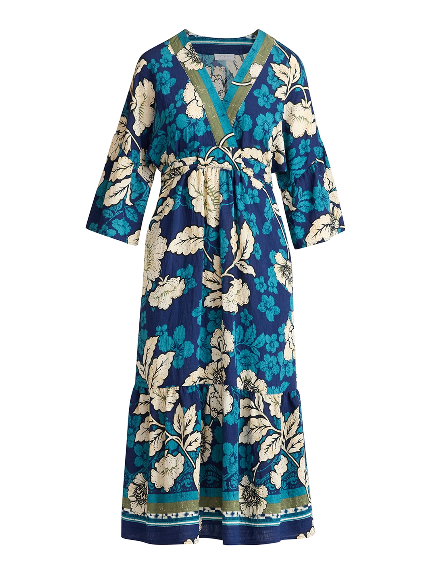 Sofia by Sofia Vergara Women's Tie Back Dress with Wide Sleeves, Mid Calf Length, Sizes XS-4X