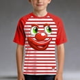 thumbnail image 4 of WOYY Boys Striped Clown T-Shirt Casual Short Sleeve Crew Neck T Shirt Summer Tee, Sizes 1-13, 4 of 4