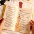 thumbnail image 3 of Exquisite Musical Instrument Bookmark Creative Wooden Bookmark Pipa Shape Bookmark, 3 of 9