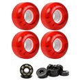 thumbnail image 1 of SKATEBOARD CRUISER WHEELS 56mm x 34mm 78A 186C Red Clear CERAMIC BEARINGS, 1 of 1