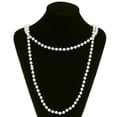 thumbnail image 3 of HLONK Collier Chandail Long Rond Blanc Naturel Perle d'Eau Douce Accessoire de Fête pour Femmes, 3 of 8