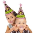 thumbnail image 2 of Big Dot of Happiness Pink Monkey Girl - Cone Happy Birthday Party Hats for Kids and Adults - Set of 8 (Standard Size), 2 of 7