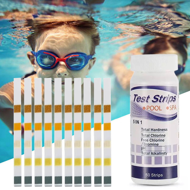 50Pcs 6 In1 Swimming Pool SPA Test Strip Chlorine pH Alkalinity Water Hardness d 